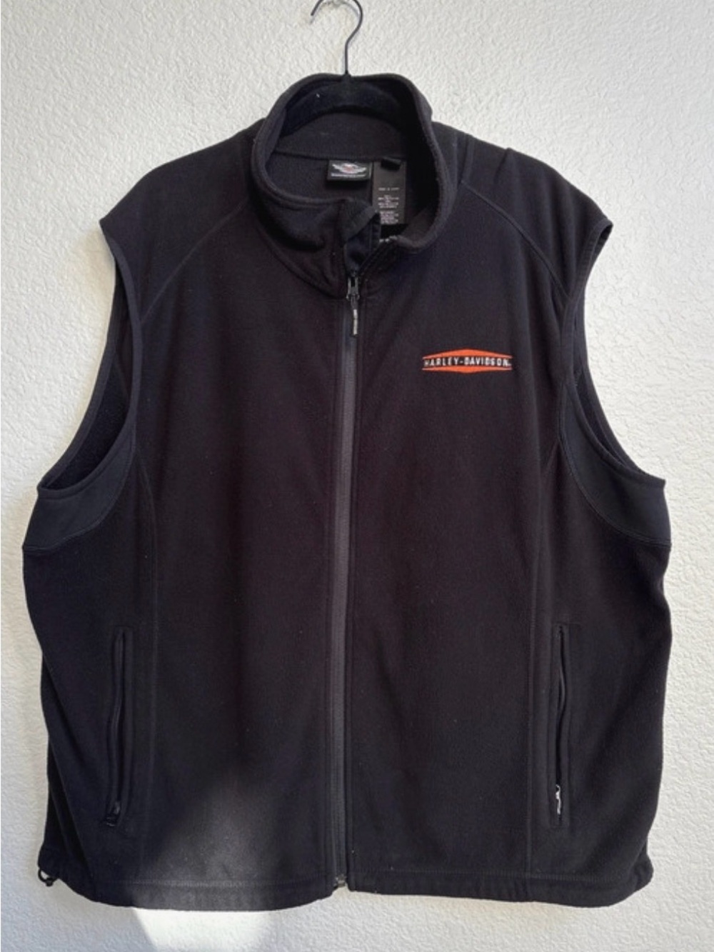 Harley-Davidson Black Men's Sleeveless Fleece Vest with Logo